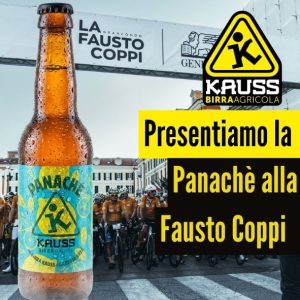 Kauss presenta la nuova radler agricola Panaché alla Granfondo Fausto Coppi