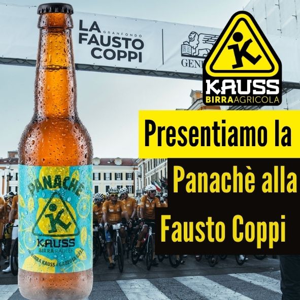 Kauss presenta la nuova radler agricola Panaché alla Granfondo Fausto Coppi