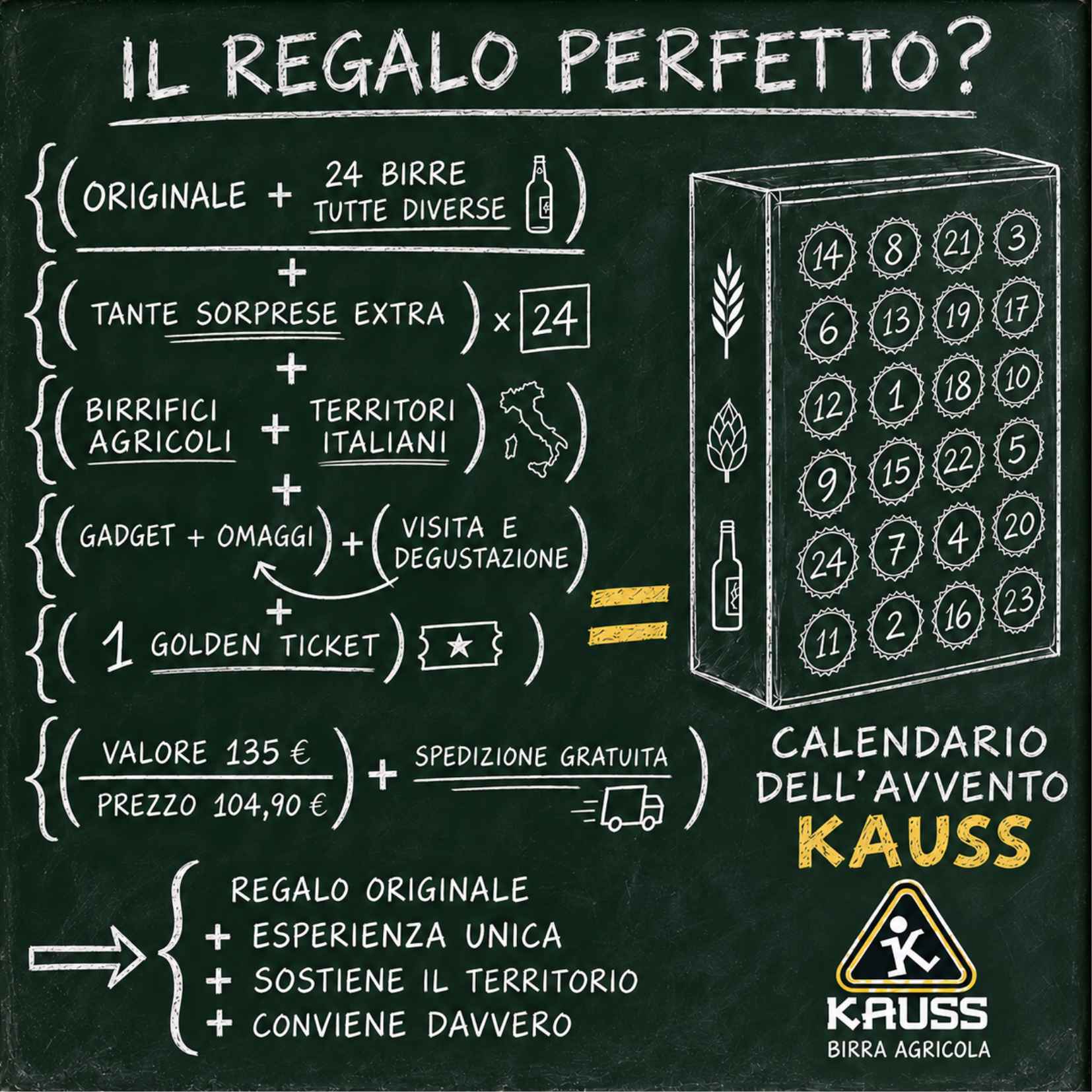 Il regalo perfetto per chi ama le birre è il calendario dell'avvento kauss